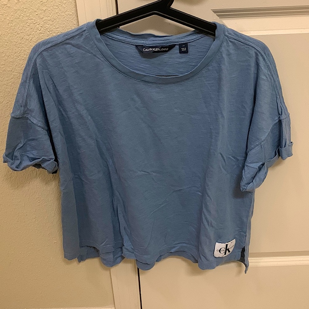 Baby Blue Calvin Klein Crop Top